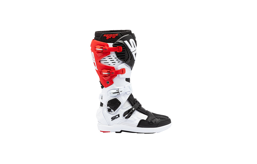 Sidi Crossfire 3 SRS Motocross-Stiefel Weiß-Schwarz-Rot