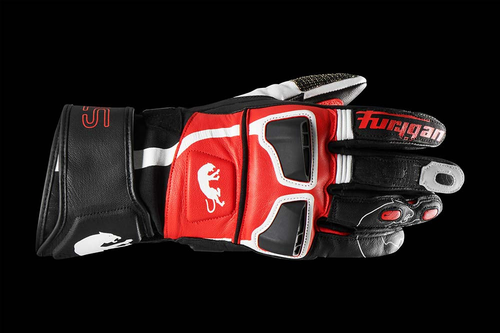 Furygan Handschuhe Styg 15 Schwarz-Weiß-Rot