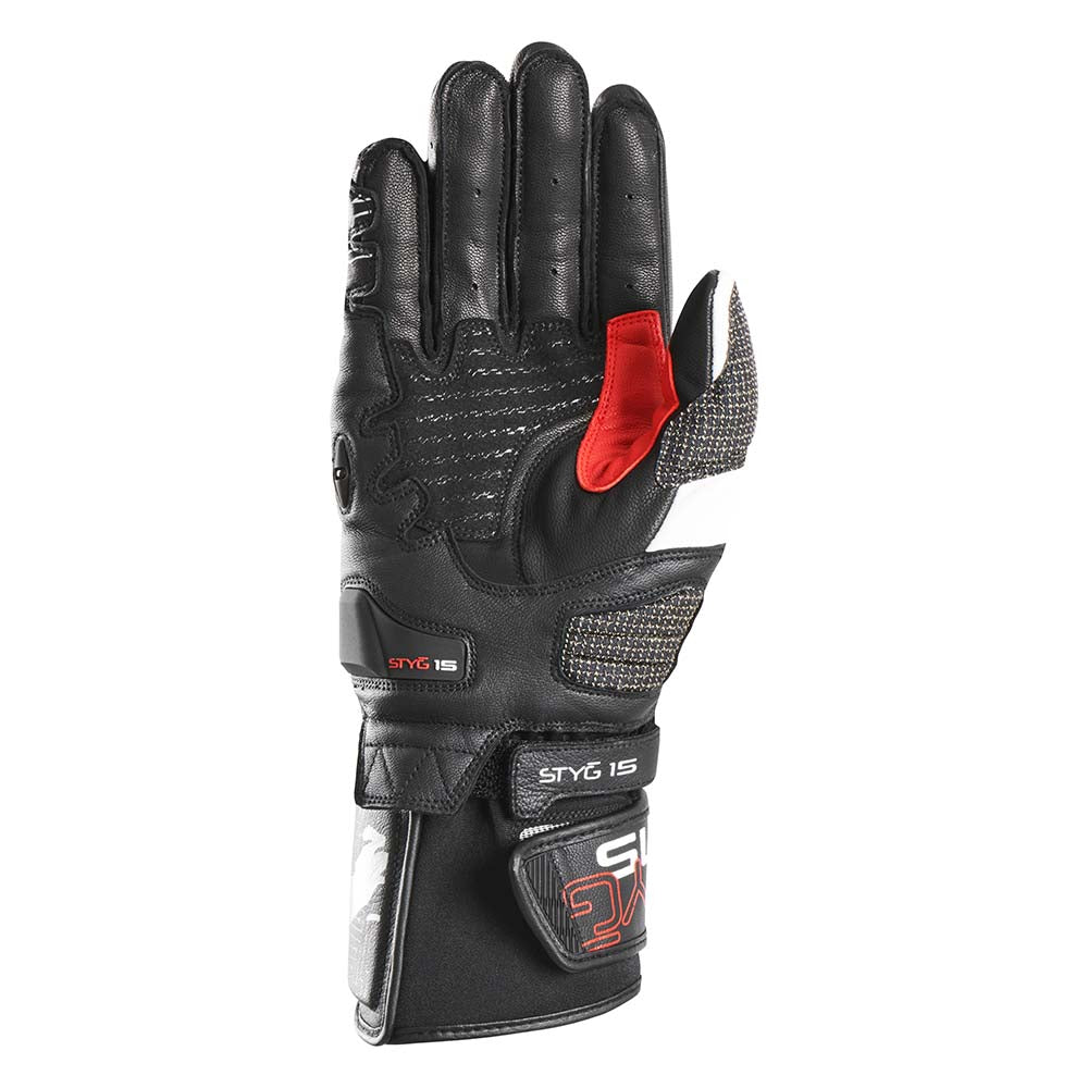 Furygan Handschuhe Styg 15 Schwarz-Weiß-Rot