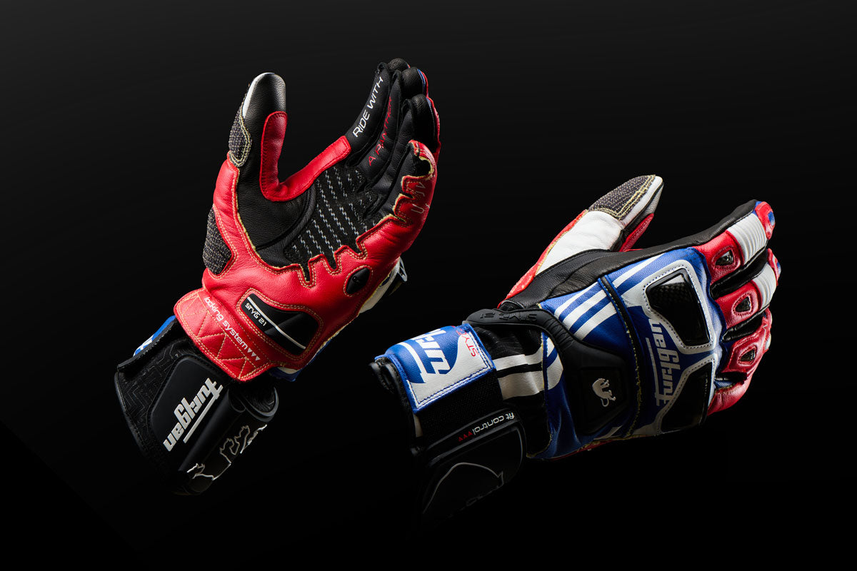 Furygan Handschuhe Styg21 X Kevlar Blau-Weiß-Rot