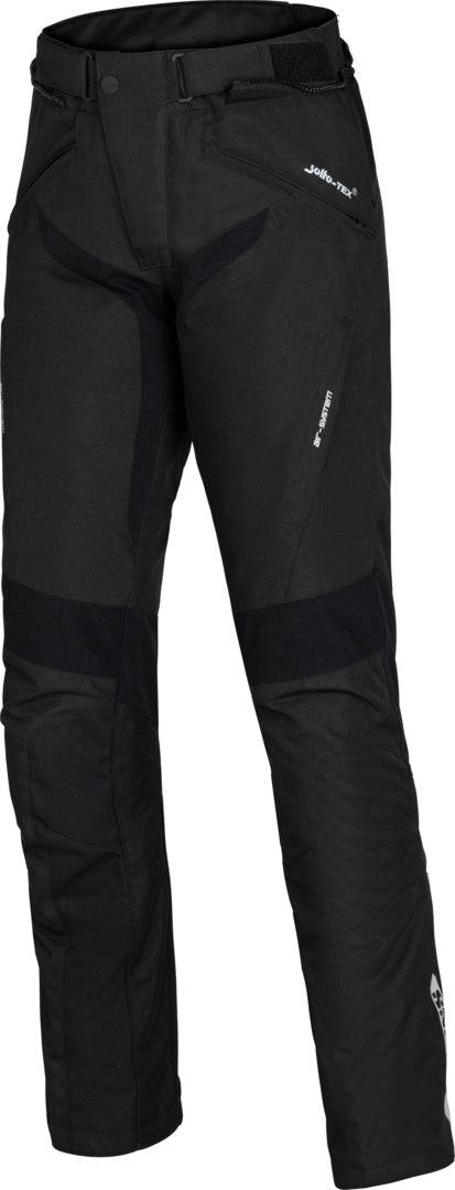 Schwarze iXS Tour Hose Tromsö-ST 2.0 für Abenteuer, aus strapazierfähigem Material, mit Taschen und verstellbaren Bündchen.