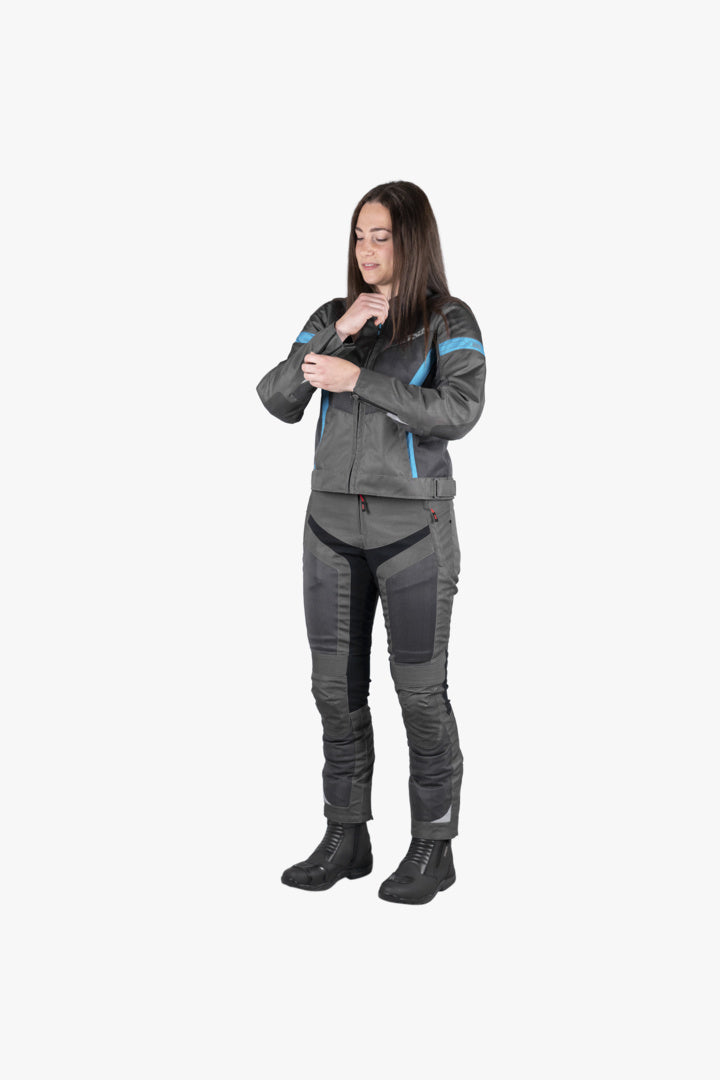 iXS Sport Damen Jacke Trigonis-Air dunkelgrau-grau-türkis