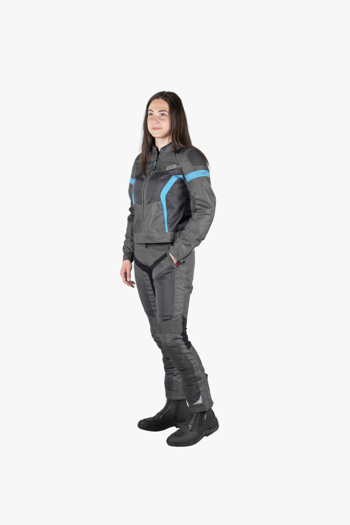 iXS Sport Damen Jacke Trigonis-Air dunkelgrau-grau-türkis