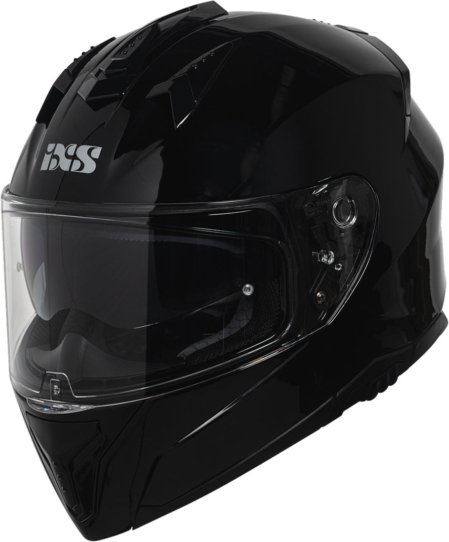 Schwarzer iXS Integralhelm iXS217 1.0 mit robustem Design und Belüftung für sicheren Schutz beim Motorradfahren