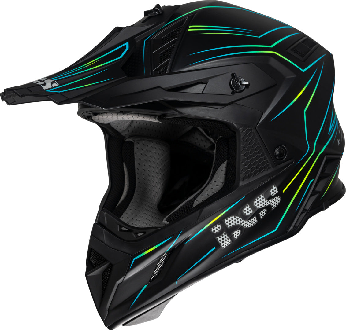 iXS Motocrosshelm iXS189FG 2.0 matt schwarz-gelb fluo