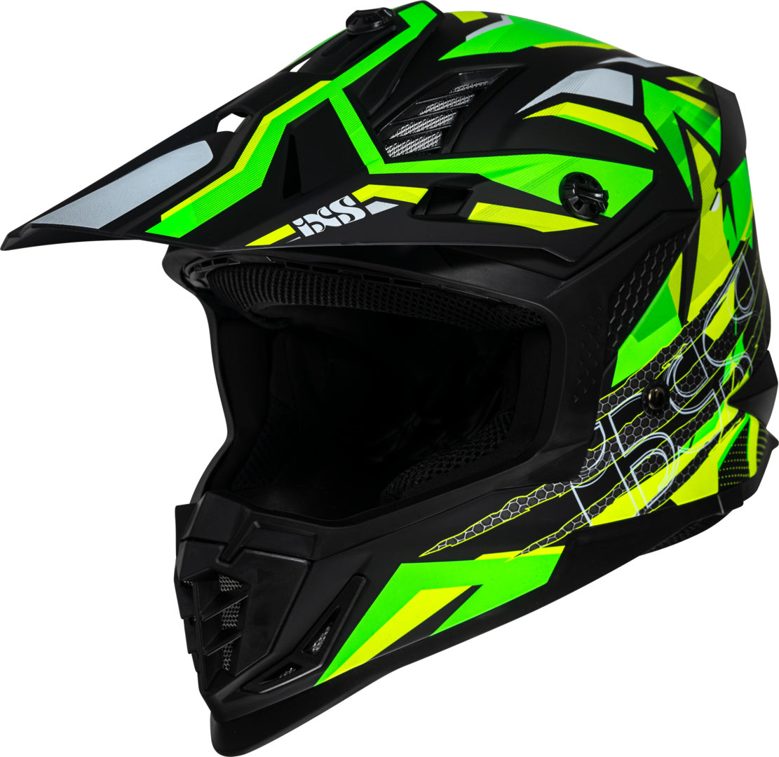 iXS Motocrosshelm iXS363 2.0 matt schwarz-gelb fluo-grün fluo