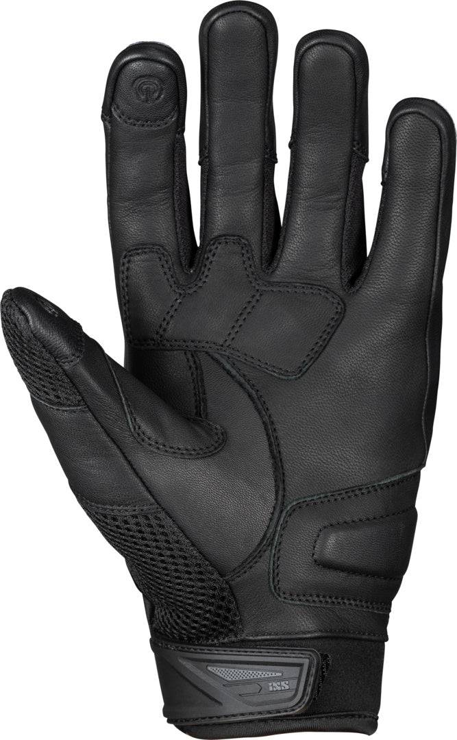 Schwarze und graue iXS Tour Handschuhe Matador-Air 2.0 mit Camouflage-Design, atmungsaktiv und für Motorräder geeignet