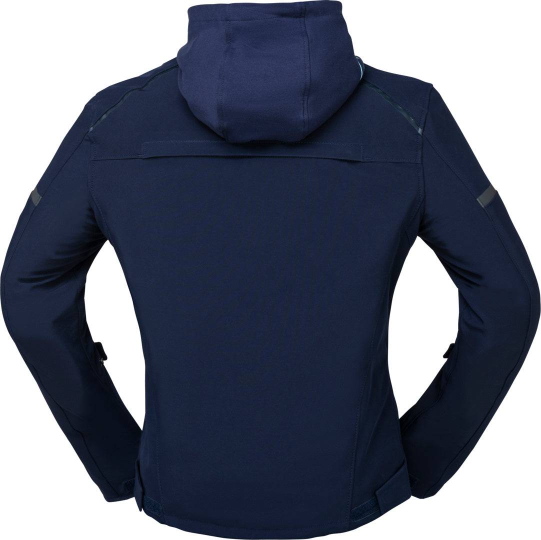 Blaue iXS Classic SO Jacke Moto 2.0, robuste Motorradjacke aus Baumwolle, mit Reißverschlüssen und Schutzfutter.