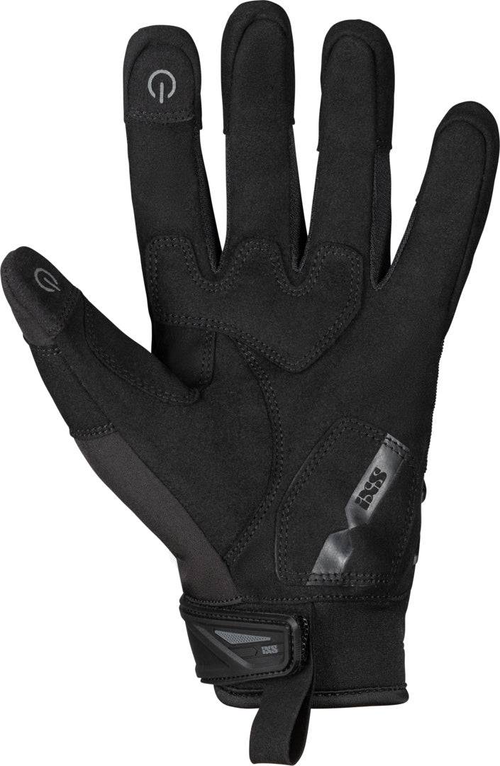 Schwarze iXS Tour Handschuhe Pandora-Air 2.0 mit atmungsaktivem Design und robustem Material, für Fahrradfahrer.