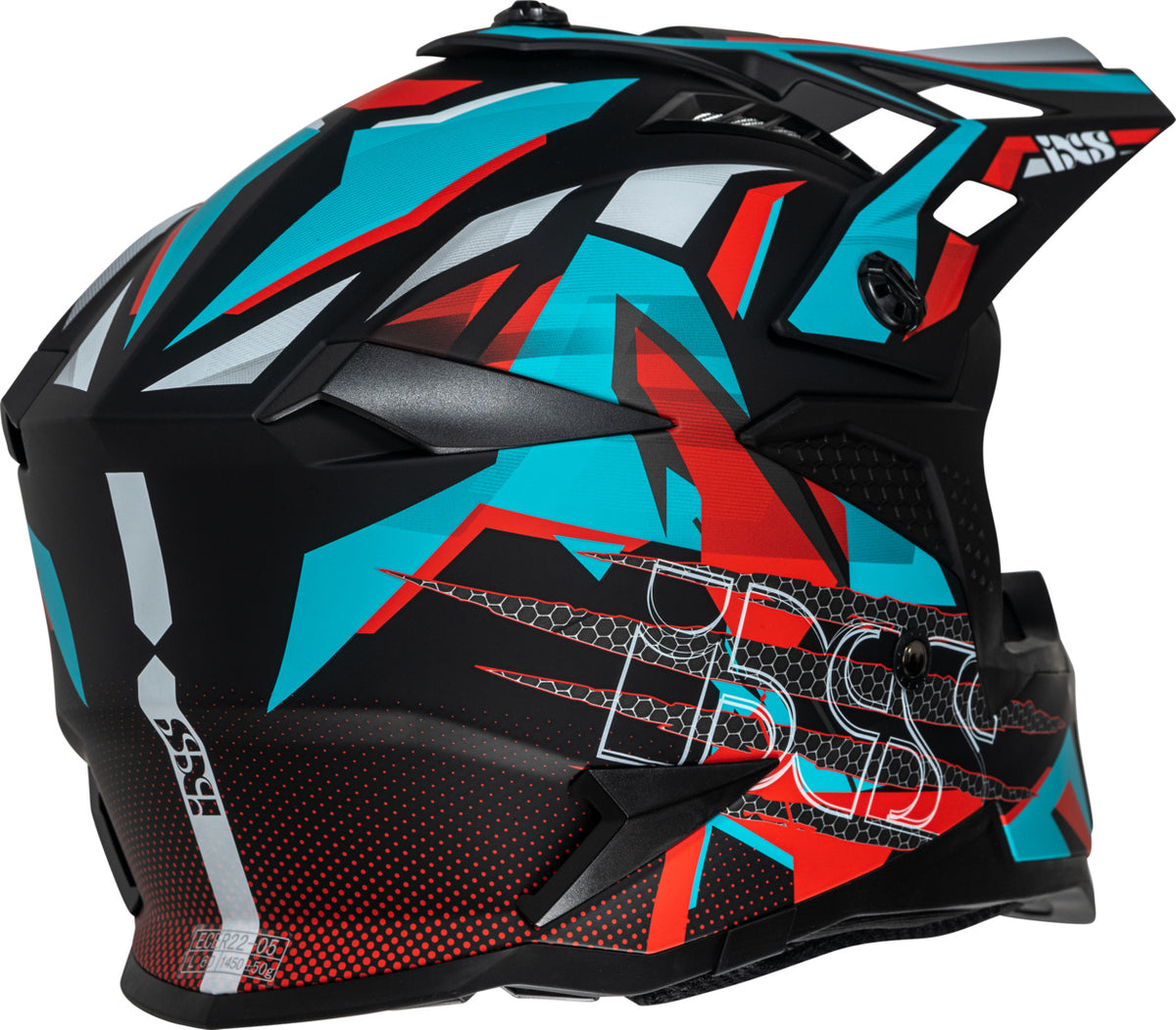 iXS Motocrosshelm iXS363 2.0 matt schwarz-petrol-rot