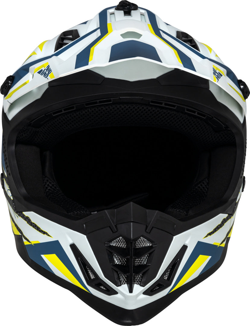 iXS Motocrosshelm iXS363 2.0 matt weiss-blau-gelb fluo