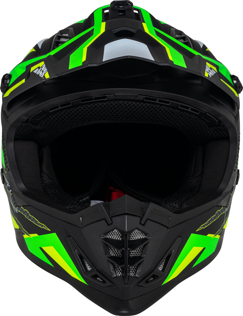iXS Motocrosshelm iXS363 2.0 matt schwarz-gelb fluo-grün fluo