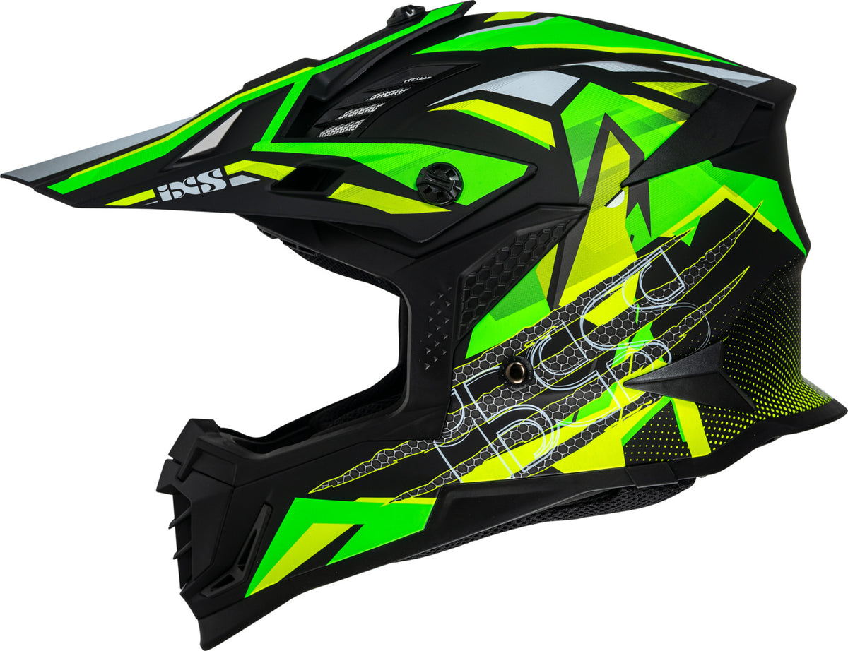 iXS Motocrosshelm iXS363 2.0 matt schwarz-gelb fluo-grün fluo