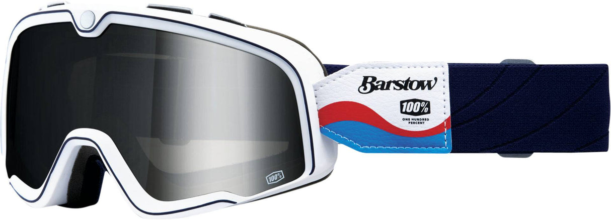 Motocrossbrille Barstow Lucien von 100Percent mit silbernem Spiegelglas, strapazierfähiges MX-Brillen-Design, für sicheren Schutz beim Fahren