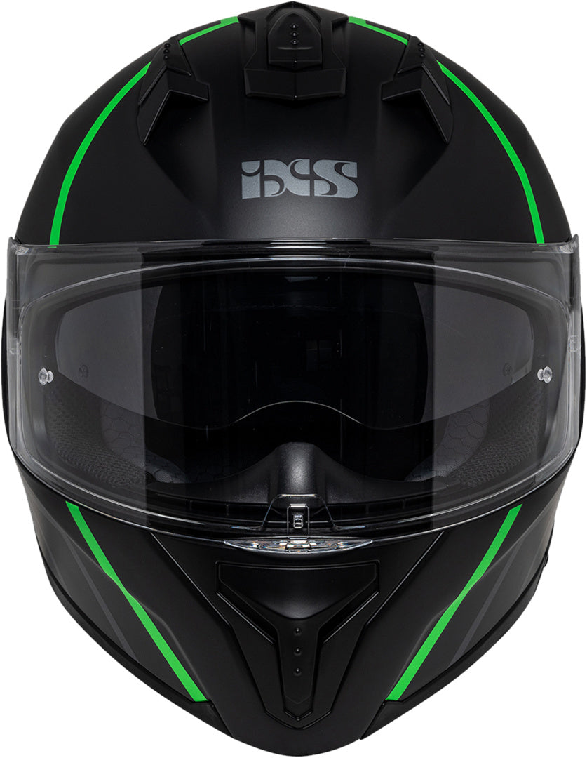 iXS Integralhelm iXS217 2.0 matt schwarz-grün fluo
