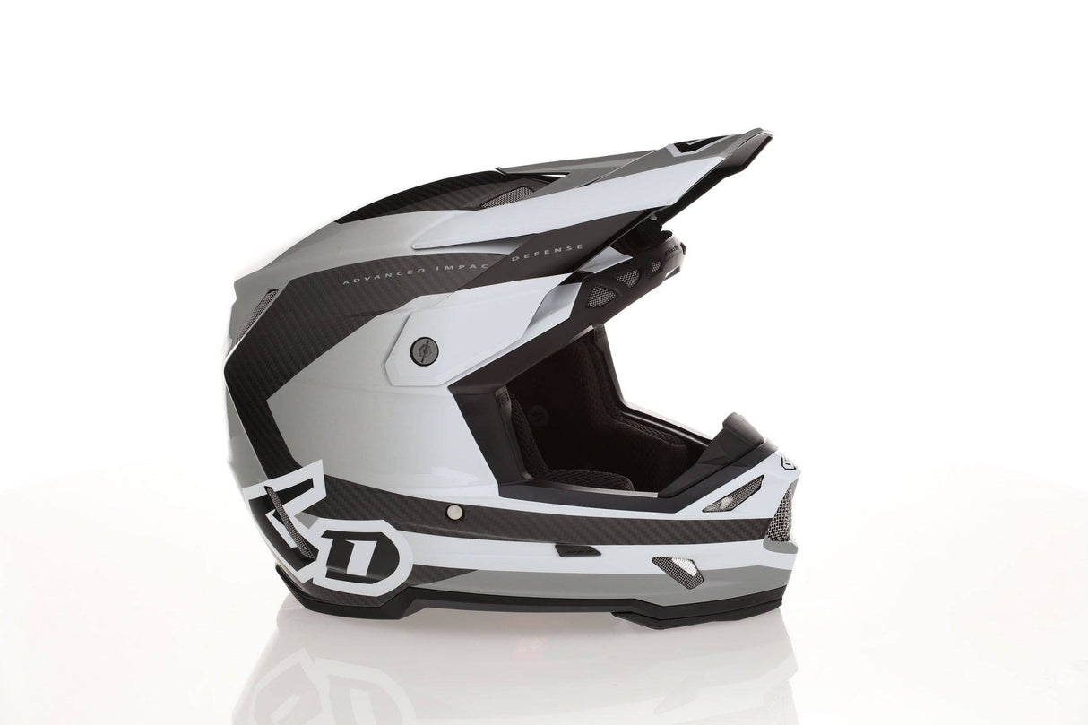 Motocrosshelm 6D ATR-3 Pure Gloss Weiß, stabiler Motocrosshelm mit glänzender Oberfläche und sicherem Design.