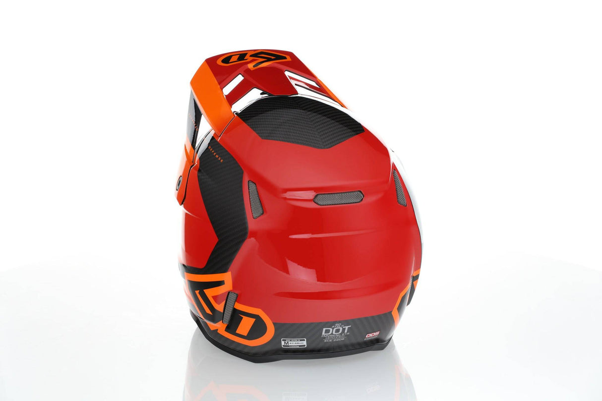 Motocrosshelm 6D ATR-3 Pure Gloss Orange mit stylischem orangefarbenem Design und sicherer Passform.