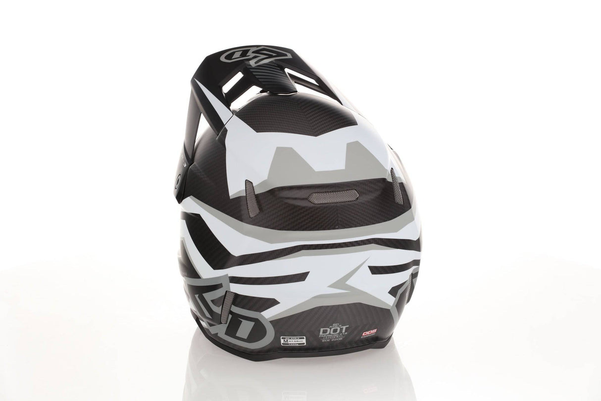 Matte weißer 6D ATR-3 Rival Motocrosshelm mit Visier und Belüftung für sicheren Offroad-Sport, Frontansicht