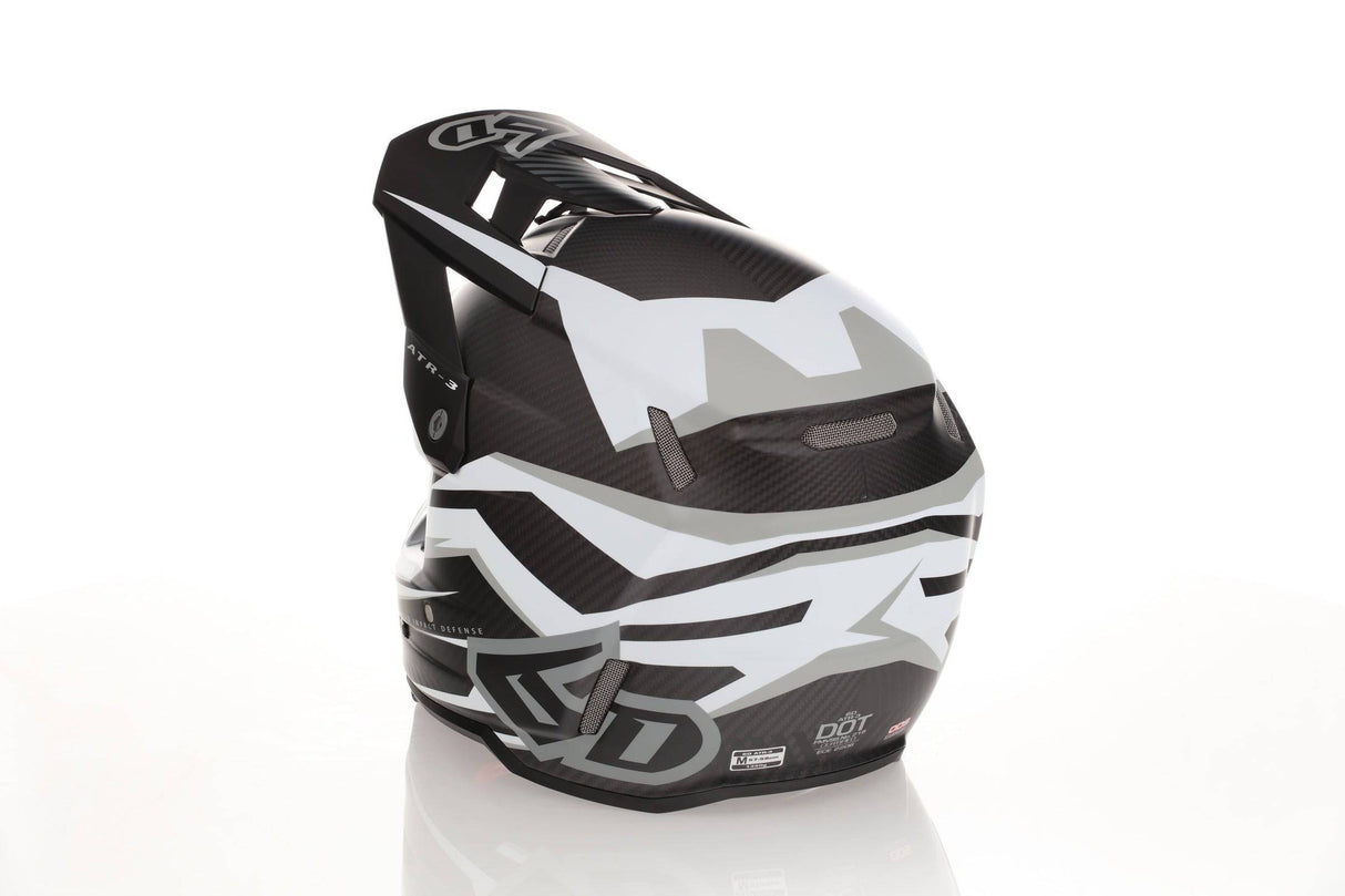 Motocrosshelm 6D ATR-3 Rival in mattweiß, aerodynamisches Design, mit Visier und Belüftungssystem, für sicheren Offroad-Sport