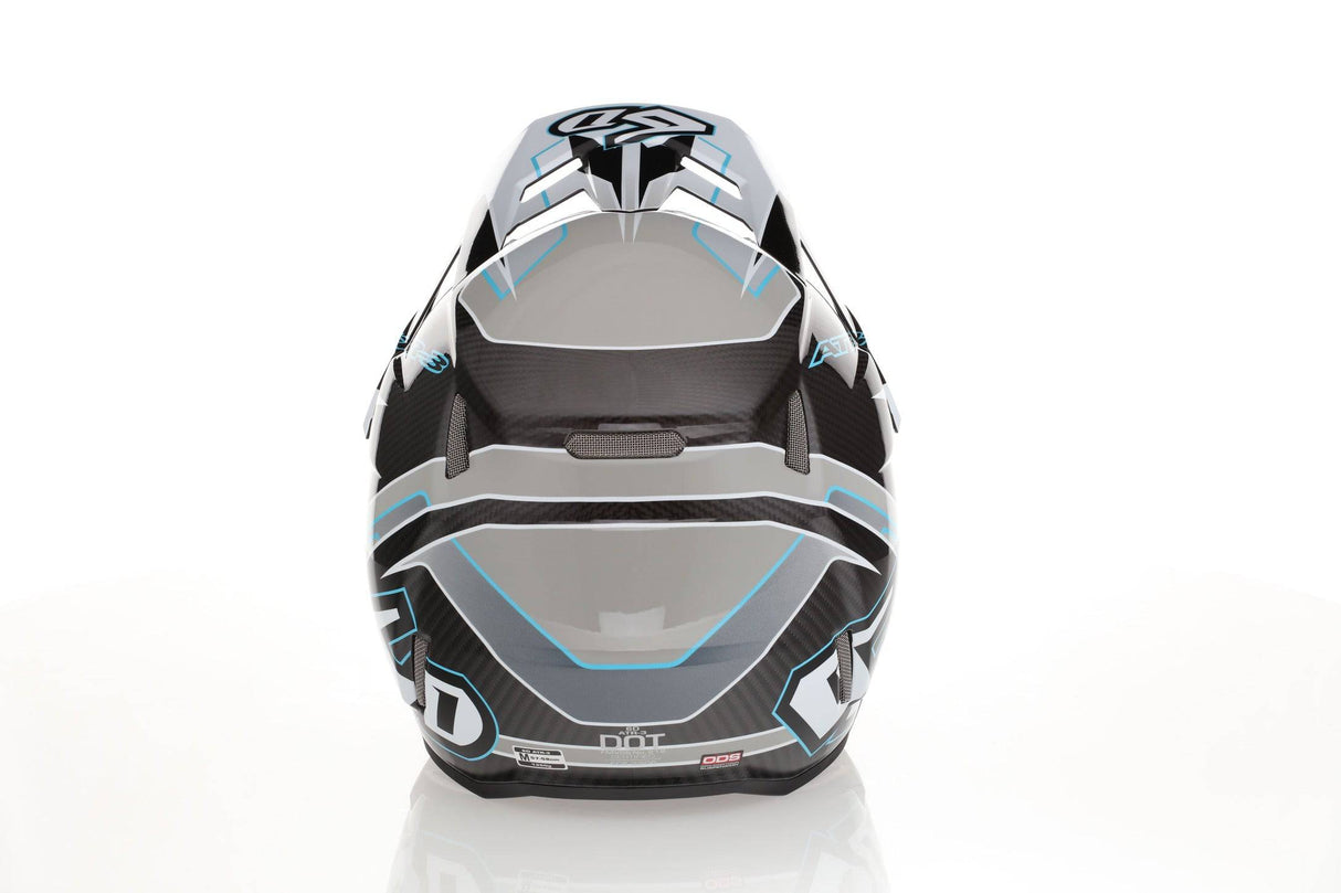 Weißer 6D ATR-3 Reflex Gloss Motocrosshelm mit schwarzem Visier und Belüftungsöffnungen, hochwertiges Design für Schutz und Komfort.