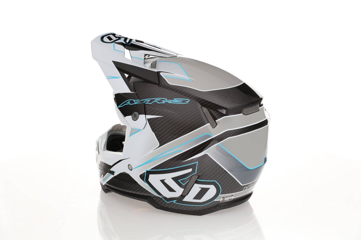 Motocrosshelm 6D ATR-3 Reflex Gloss Weiß mit Visier und Belüftungsöffnungen, hochwertiges FIM-zertifiziertes Design