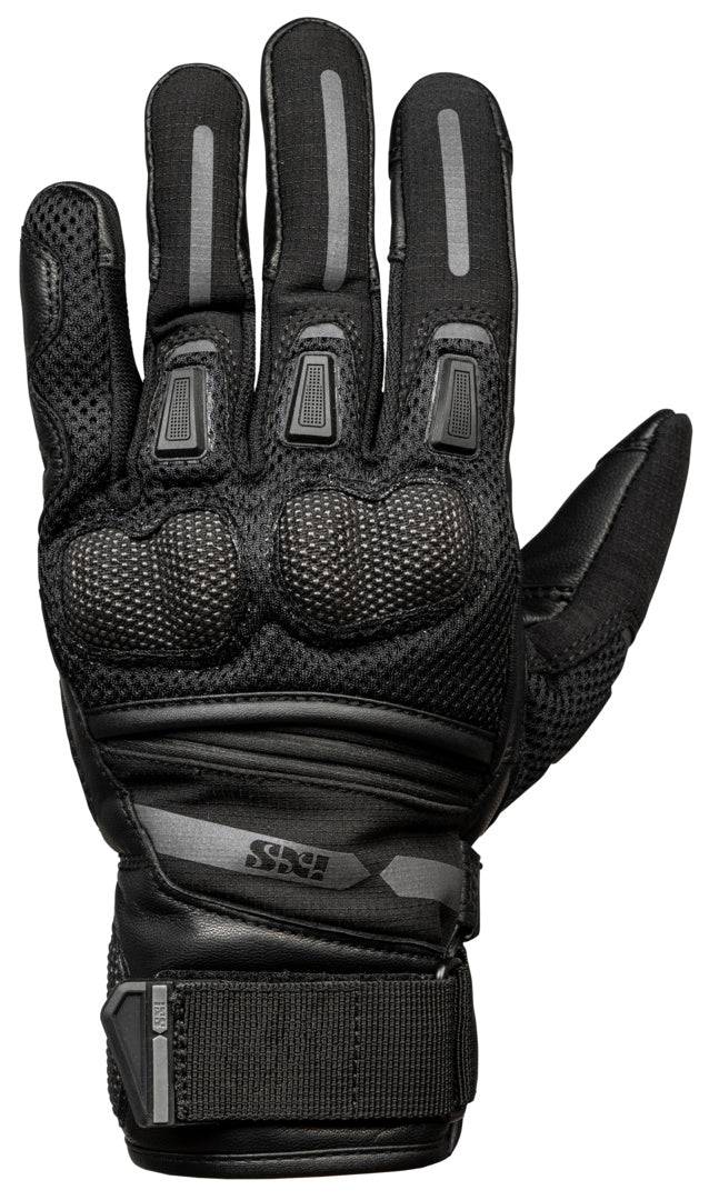 Schwarze iXS Tour Handschuhe Montevideo-Air 2.0 mit atmungsaktivem Design, perfekt für Radfahrer und Outdoor-Aktivitäten.