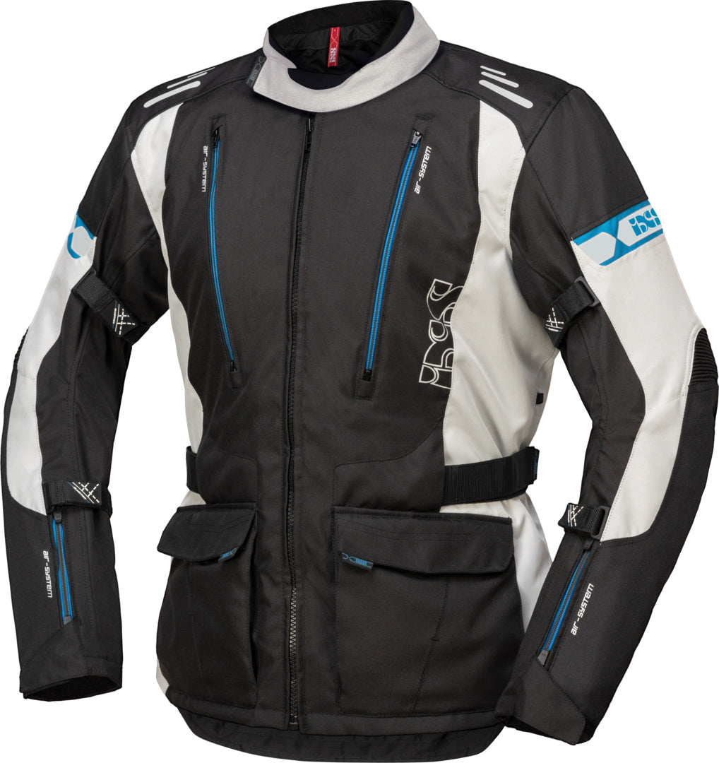iXS Tour Jacke Lorin-ST schwarz-hellgrau-blau