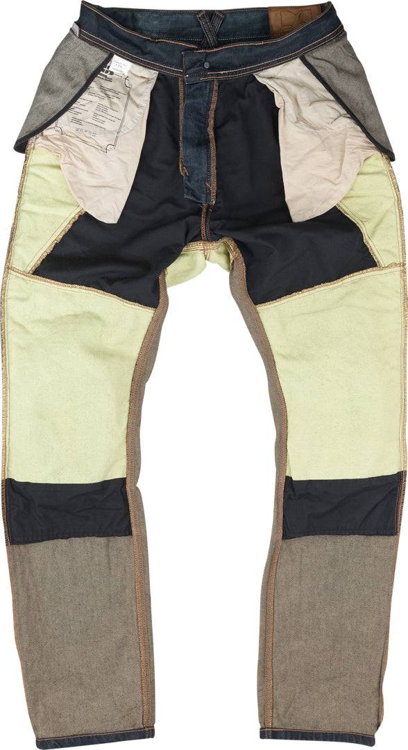 Graue iXS Jeans Wyatt Hosen-Touring, robuste Motorradhose mit Schutzprotektoren, sichtbare Nähte und verstellbarer Bund.