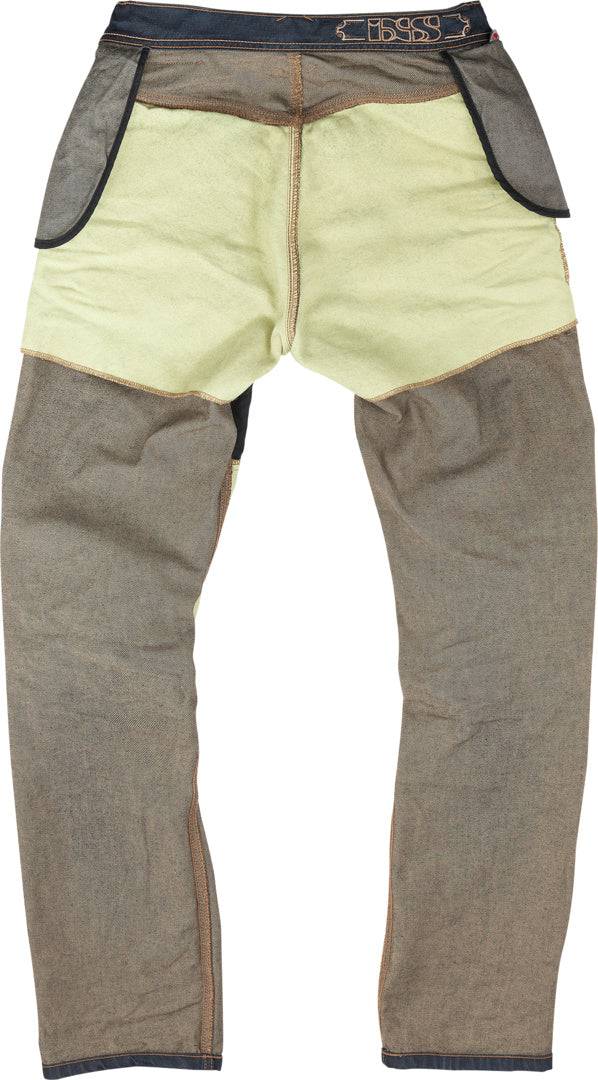 Blaue iXS Clayborne Tourenhose aus strapazierfähigem Jeansstoff mit verstärktem Kniebereich und modernen Details.