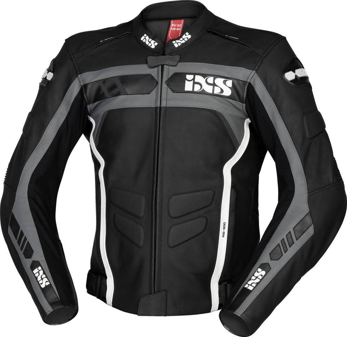 Schwarze, graue und weiße iXS Jacke Sport LD RS-600 1.0 für Touren, langlebiges Textil, sportliches Design, auf einem modell getragen