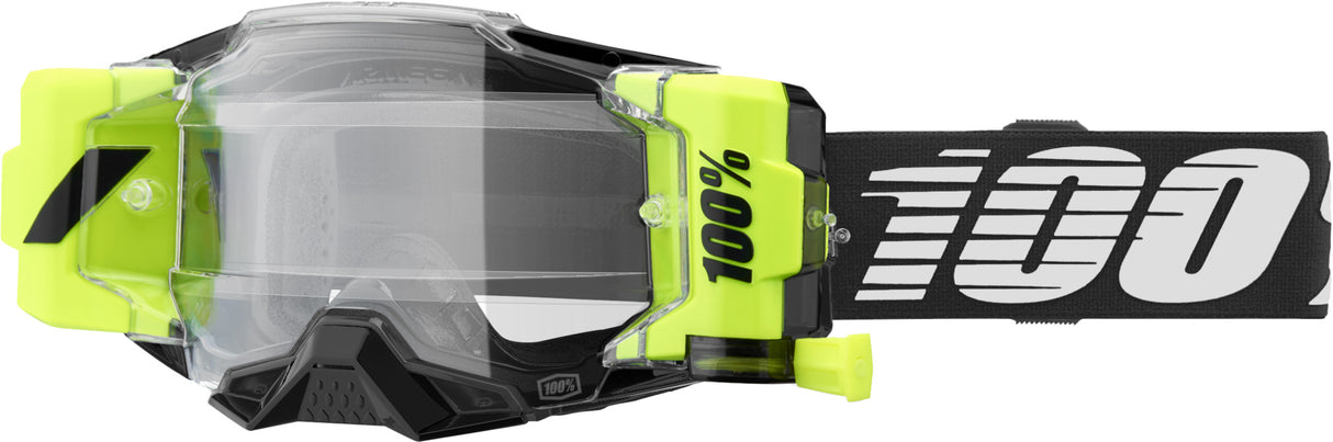100% Armega FORECAST Motocrossbrille Black - Clear Lens
