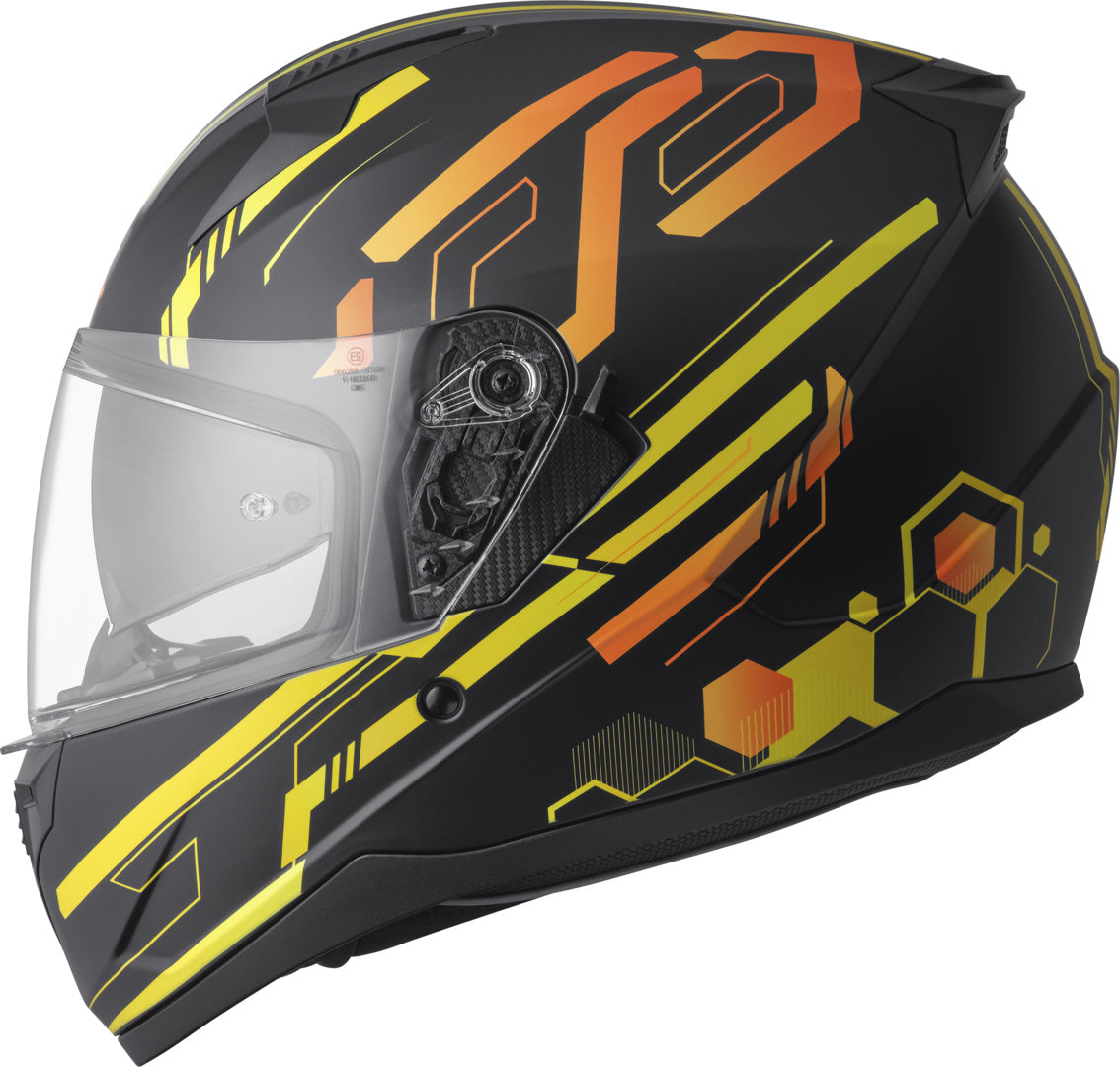 Gms Integralhelm Hexago Graphic gelb-orange