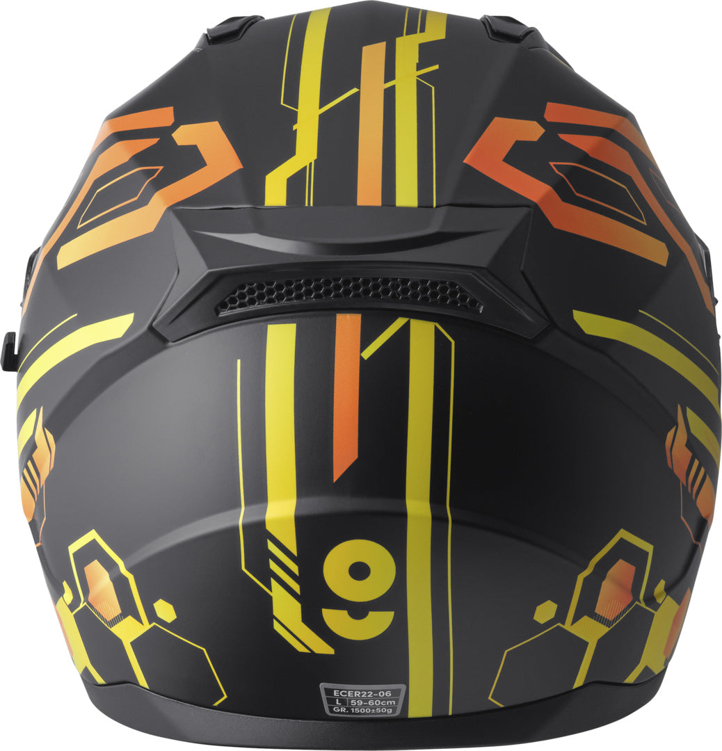 Gms Integralhelm Hexago Graphic gelb-orange