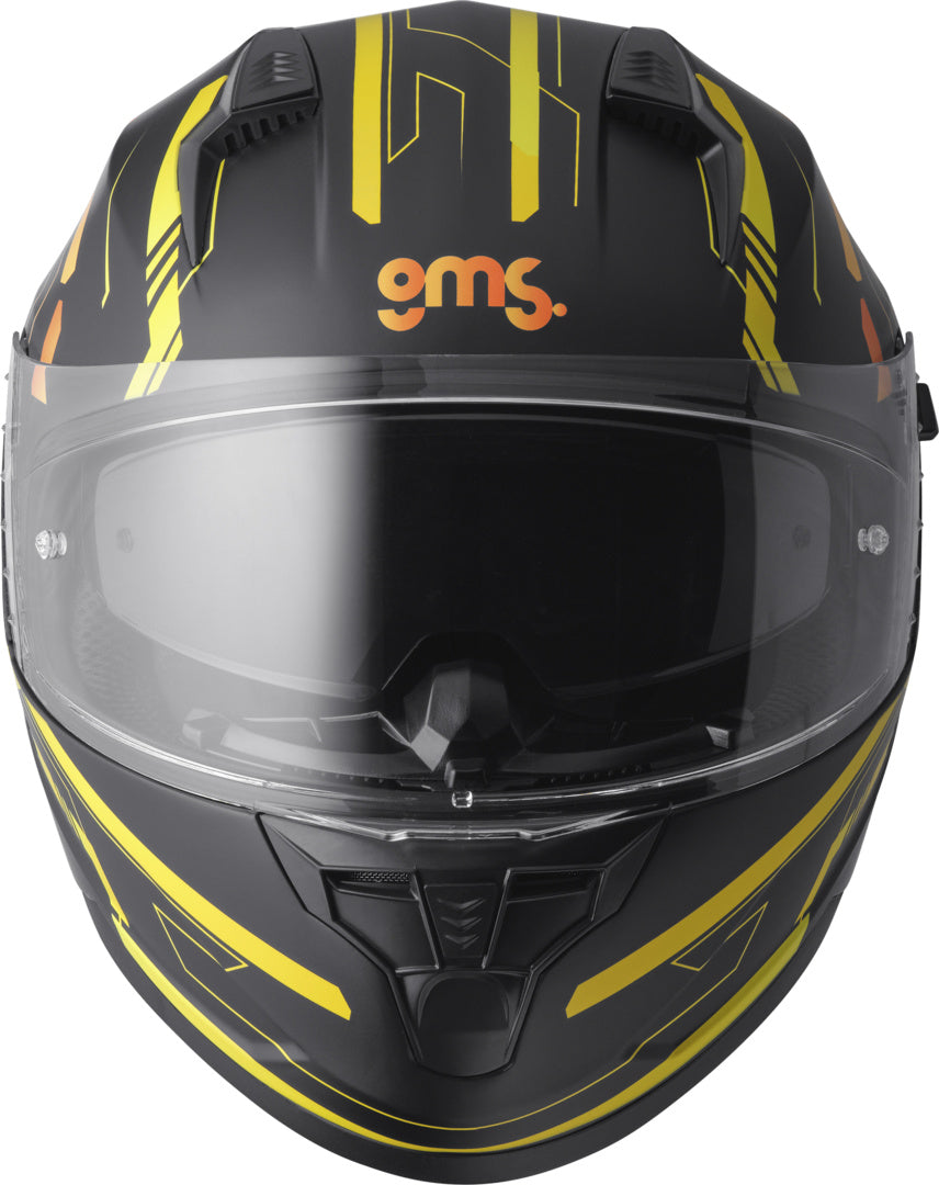Gms Integralhelm Hexago Graphic gelb-orange