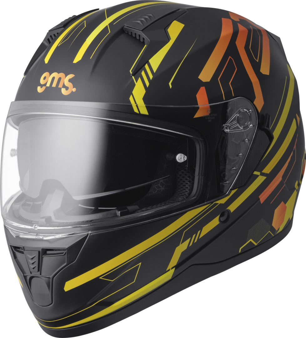 Gms Integralhelm Hexago Graphic gelb-orange