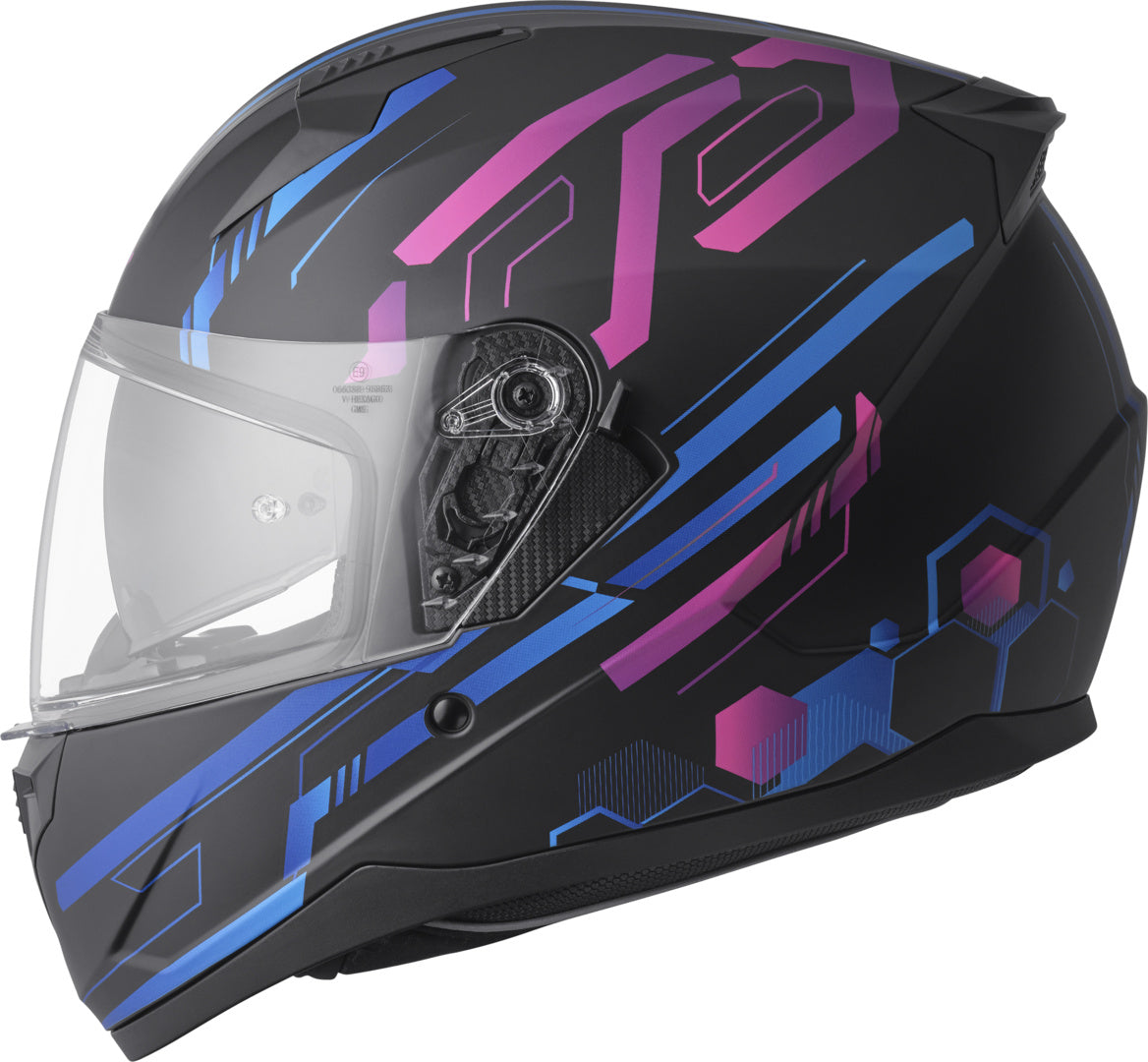 Gms Integralhelm Hexago Graphic blau-violett
