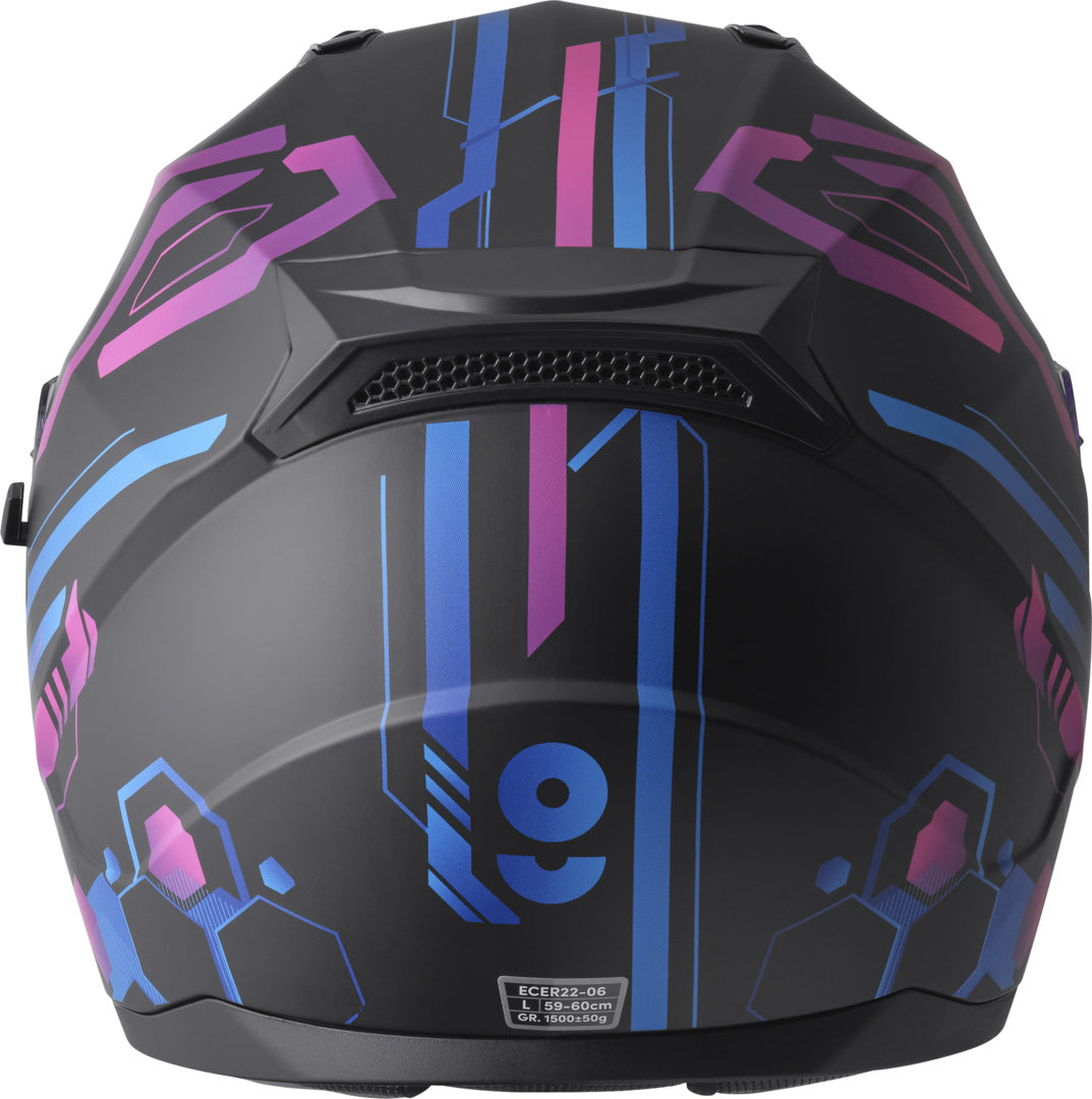 Gms Integralhelm Hexago Graphic blau-violett