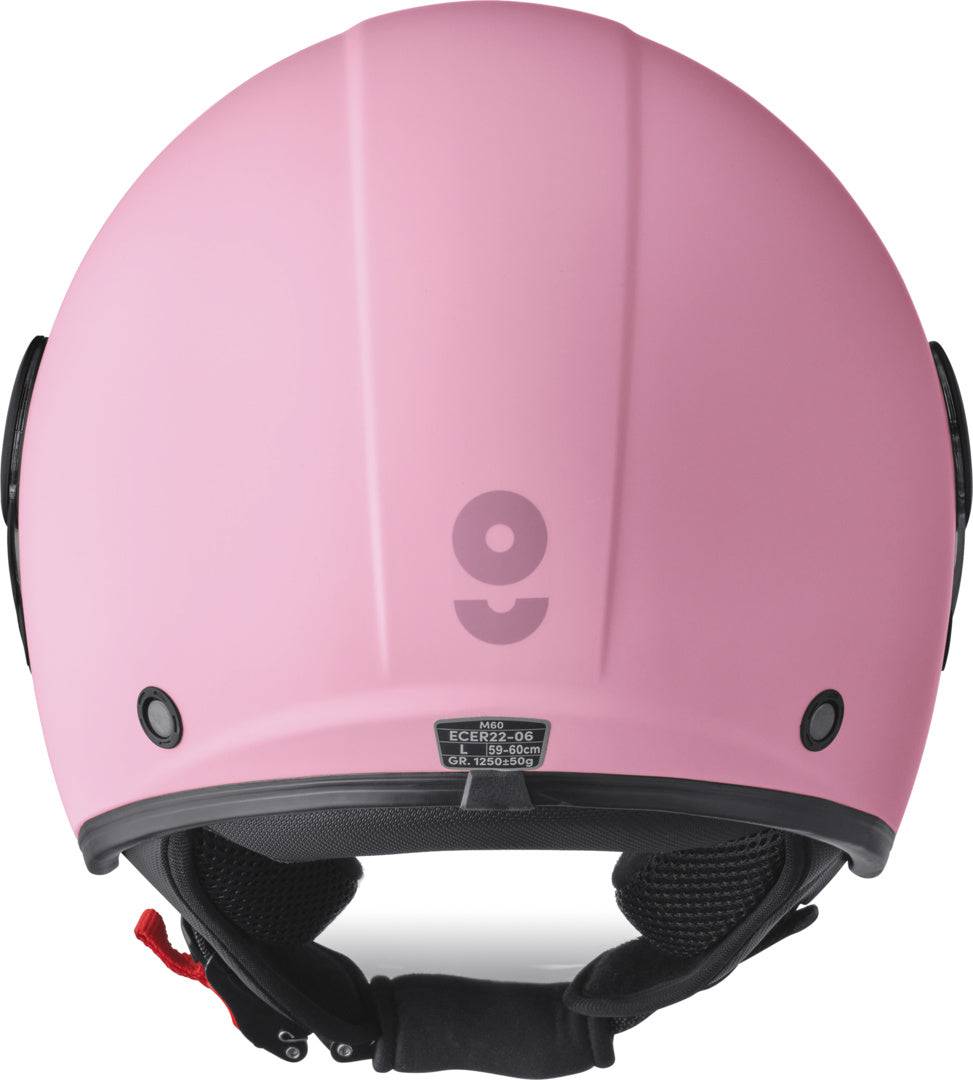 GMS Jethelm Gelato Fragola in rot mit Visier, leichter Motorradhelm für Schutz und Komfort, modernes Design