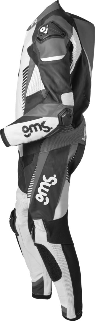 Gms Lederkombi GRC-1 1PCS schwarz-weiss-grau