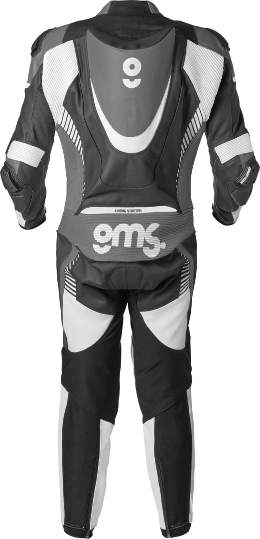 Gms Lederkombi GRC-1 1PCS schwarz-weiss-grau