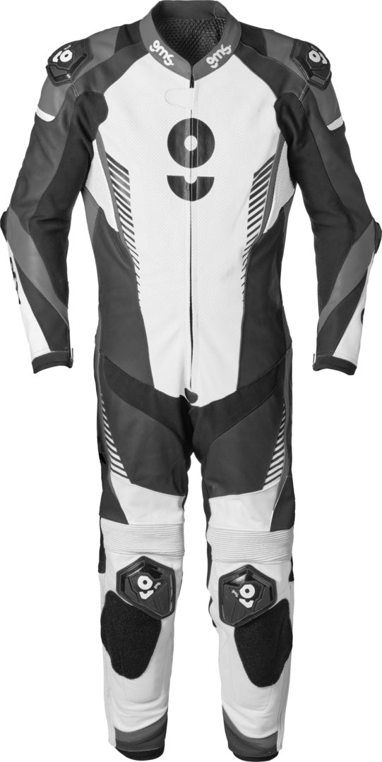Gms Lederkombi GRC-1 1PCS schwarz-weiss-grau