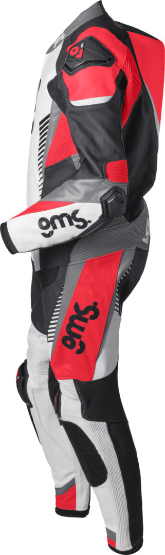 Gms Lederkombi GRC-1 1PCS schwarz-weiss-rot