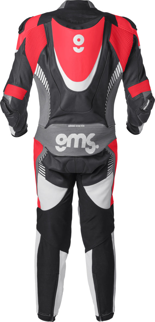 Gms Lederkombi GRC-1 1PCS schwarz-weiss-rot
