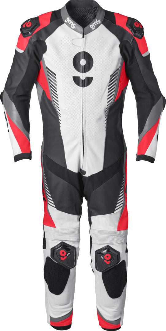 Gms Lederkombi GRC-1 1PCS schwarz-weiss-rot