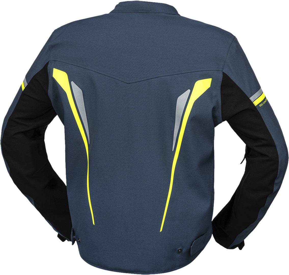 iXS Sport Jacke TS-Pro ST+ in Blau-Neongelb, touring Jacke mit reflektierenden Details, sportliches Motorradjacke-Design