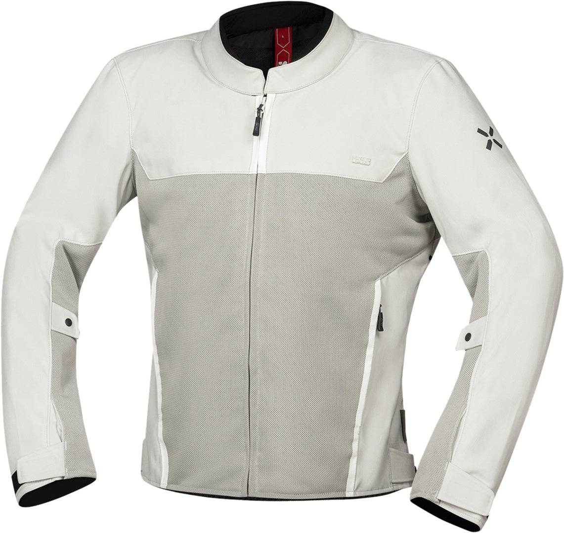 Leichte hellgraue iXS Tour Jacke Oxy-Air für Touren, mit atmungsaktivem Material und verstellbaren Elementen