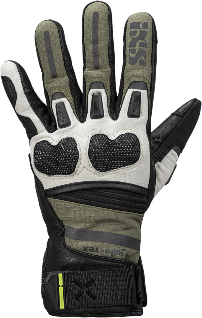 iXS Montevideo-ST Kurzhandschuhe schwarz-oliv-hellgrau