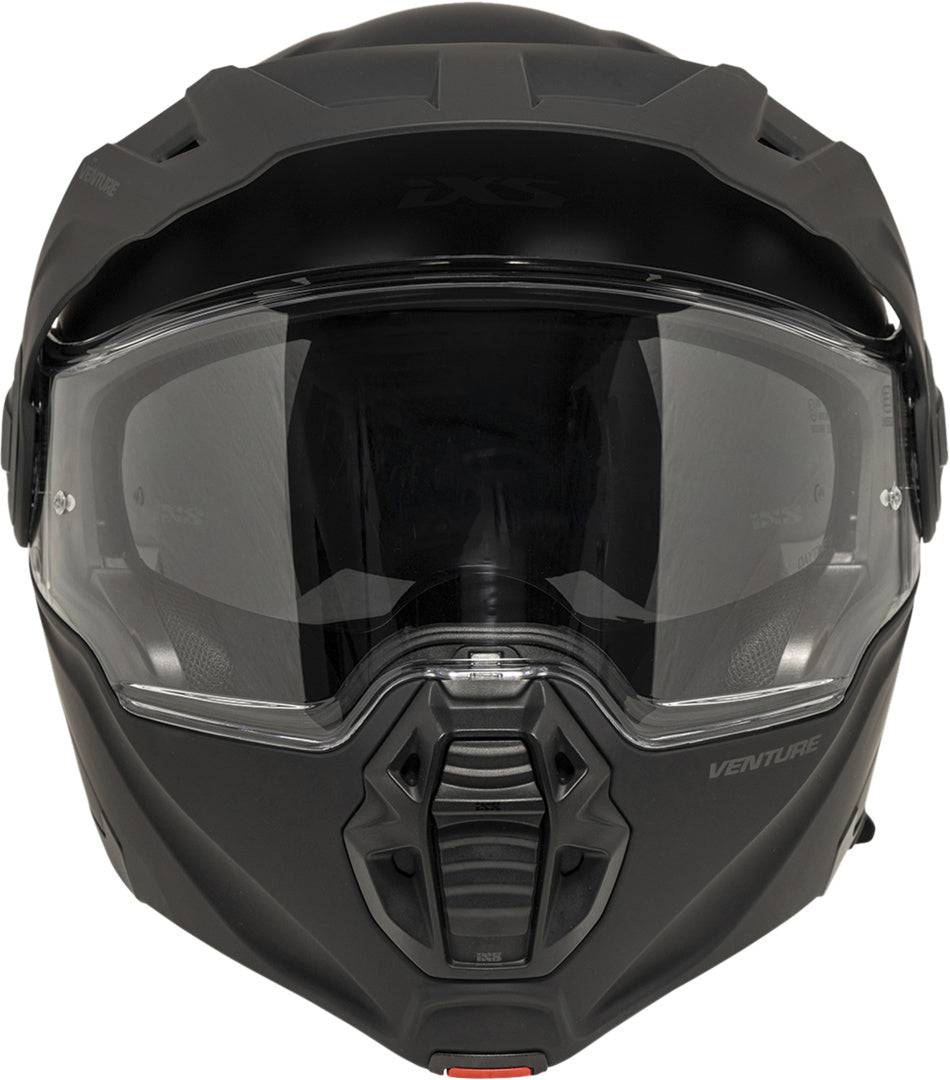iXS Venture 1.0 Klapphelm in mattschwarz, leichter Schutzhelm mit klappbarer Funktion für Fahrradfahrer, Nahaufnahme