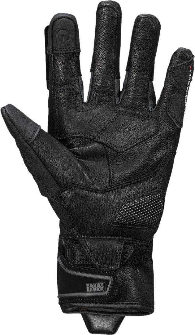 Schwarze iXS Rapid-Air 1.0 Handschuhe aus atmungsaktivem Material, mit robusten Handflächen und flexiblen Gelenkbereichen.