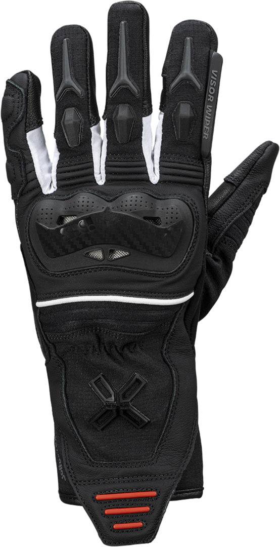 iXS Rapid-STX 1.0 Handschuhe in Schwarz-Weiß-Rot, sportliche Fahrradhandschuhe mit atmungsaktivem Material und robustem Design